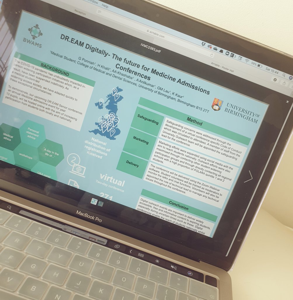 To top off an already fabulous day running DR.EAM Senior #virtual conference! 🥳

We were delighted &amp; honoured to have our outreach work presented by our committee members; @ayeshhaa18 <a href="/khashabajunior/">Alya</a> <a href="/GobekaP/">Gobeka</a> at #IVMC MedAll Conference! 🚀🤩

#wideningacess #MedEd