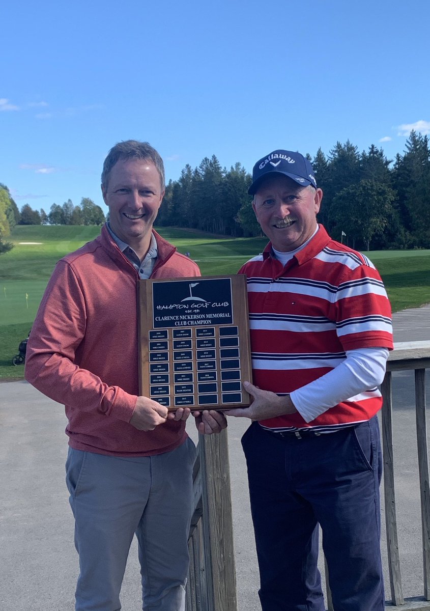 Congratulations to Darren Ritchie on winning the 2020 Men’s Club Championship. Darren defeated Dennis Fiander 3&amp;2 in the 36-hole championship match! #clubchampion #men #matchplay #golfnb