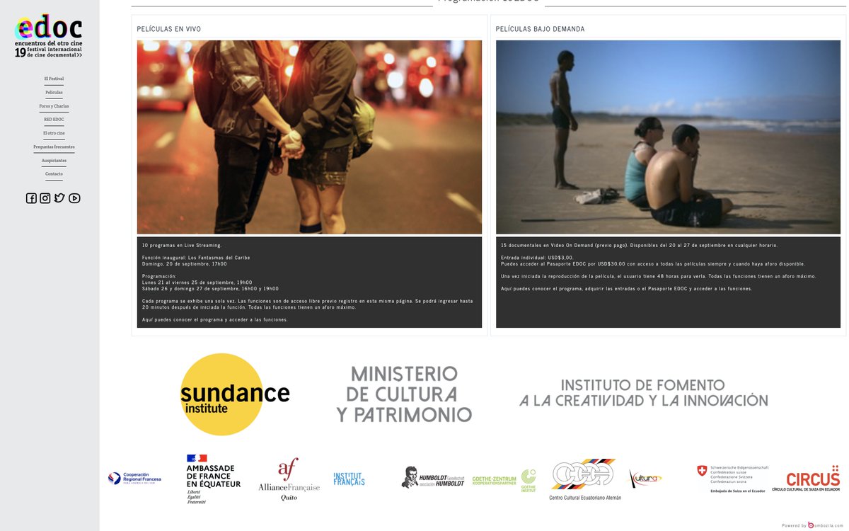 vito_videomaker's tweet photo. Muito contente de anunciar que o EDOC - Encuentros del Otro Cine - Festival Internacional de Documental de Ecuador de este año: é powered by @bombozila
https://t.co/SklayYM8sp
#VideoYLucha
#DocumentarioOnline
#DocumentalEnLinea https://t.co/Wn9aDcaq3e