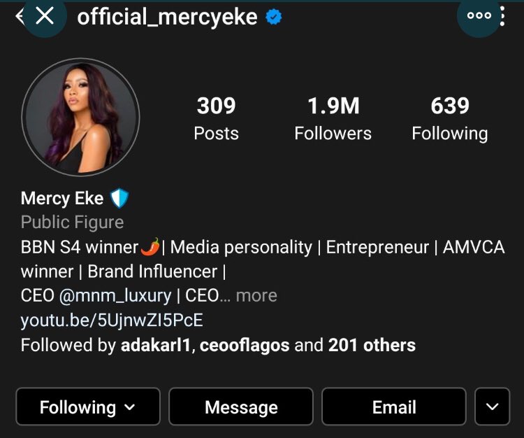 Angelrichyify's tweet photo. Osheyyyy 🙌🏽🙌🏽 Mercy hits 1.9M followers on IG💃🏻💃🏻 congratulations 🎊🎉🍾🍷@real_mercyeke 👑3M loading 💃🏻💃🏻 #RideOnMercyEke https://t.co/jlSjRfw0DR