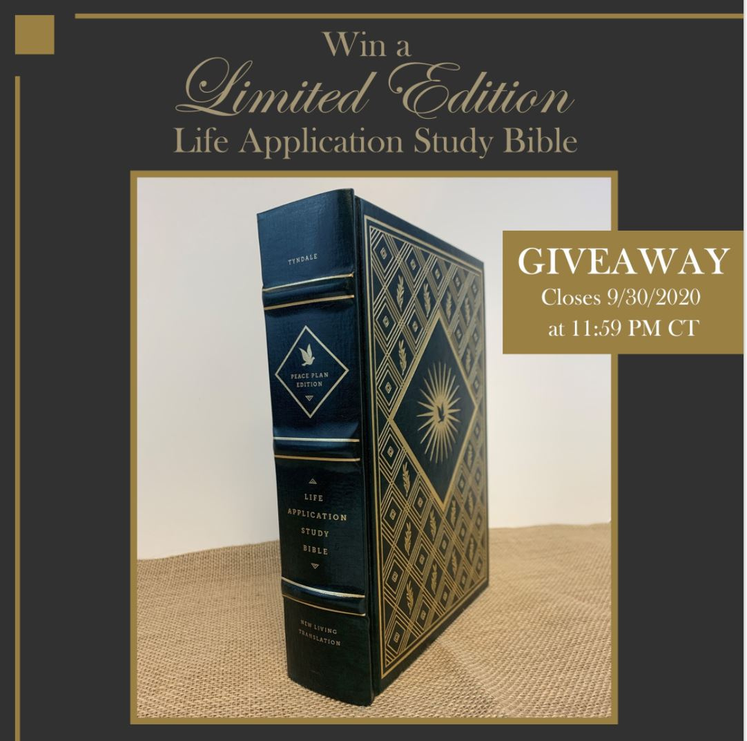 NLTverse's tweet image. Did you hear? We are giving away a limited edition Life Application Study Bible, Third Edition. This edition is not available in stores. Enter to win here l8r.it/KWJ7

#LifeApplication #PeacePlan #LimitedEdition #StudyBible #Giveaway #Contest