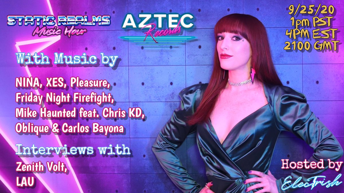 Coming on September 25th! Our @AZTEC_RECORDS Special Episode! 
Featuring music and interviews with many talented artists on the Aztec Records Label! 

#synthwave #synthfam #retrowave #musichour #interviews #aztecrecords #specialpresentation