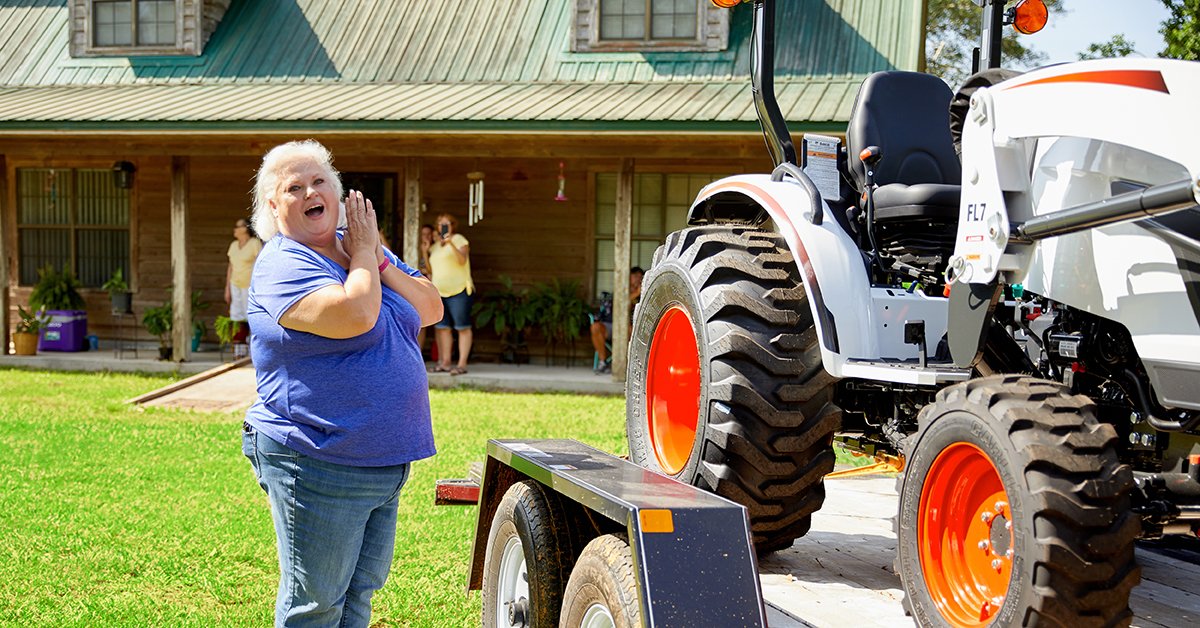 Over 2,800 entries. One winner. Learn how Kristine McCaskill, the Reboot Your Acreage winner, plans to transform her property with her brand-new compact tractor: bddy.me/2EkF5Ge #OneToughAnimal