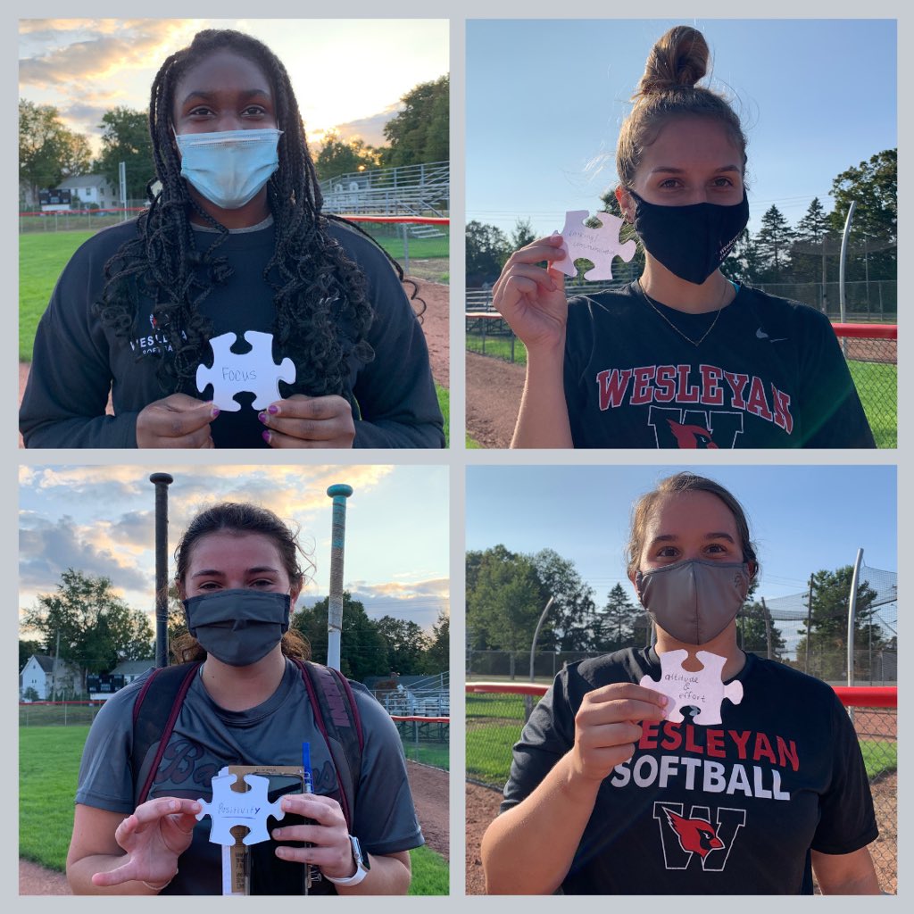 Wes_Softball's tweet photo. Each individual piece contributes to the completion of the whole Wesleyan Softball 2021 Puzzle‼️
After practice yesterday, we student-athlete wrote down a CONTROLLABLE part of them that they will make sure to bring each and everyday 🧩
#DoYouPart • #StrongerTogether https://t.co/zjIXp3BYif