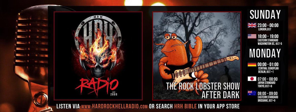 The Rock Lobster Show After Dark, Sunday 11pmBST on @radiohrh 

Music from: @jinjerofficial @evanescence @sharone_music @Epica @RavenBlackBand @KillerBeKilled @SongOfAnhubis @TheNearlyDeads @THEDEADXIII @DustinMind @scarlethunts0 #Themidnightmarionettes #godsnake 

#HRHRocks