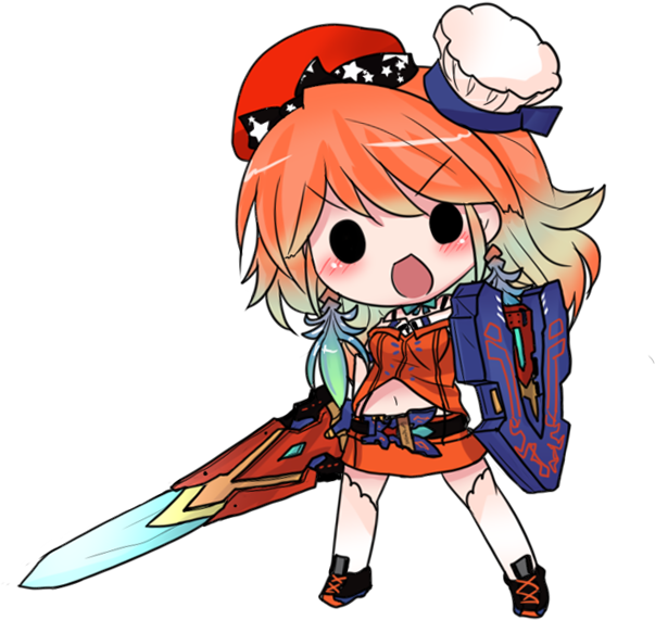 takanashi kiara shield 1girl holding sword weapon sword holding shield chibi  illustration images