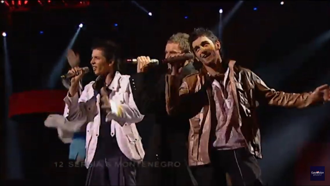 Something I’ve always questioned about this performance: was the guy on the right supposed to join them at the front of the stage? #EurovisionAgain