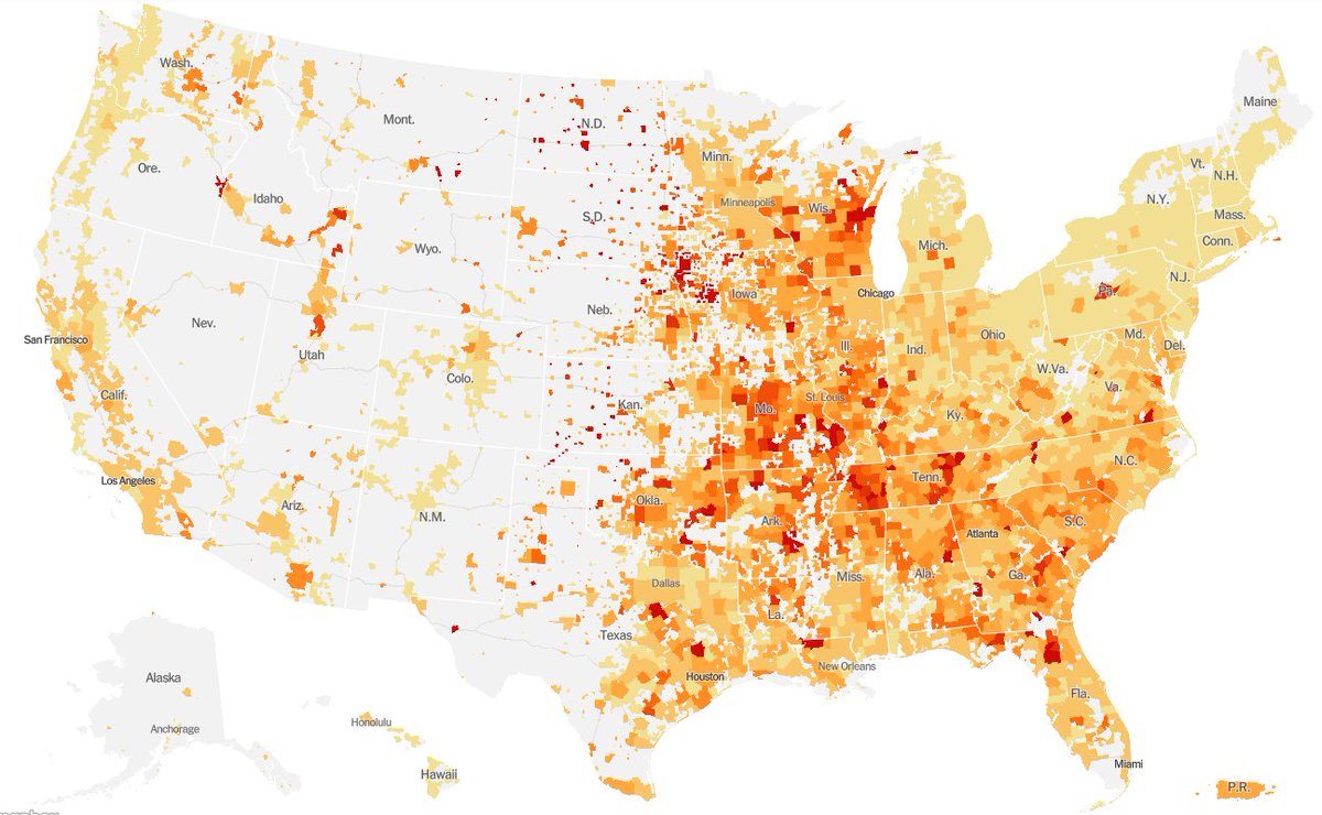 You can see the result of that in the widely varying incidence around the country - from  @nytimes 10/x