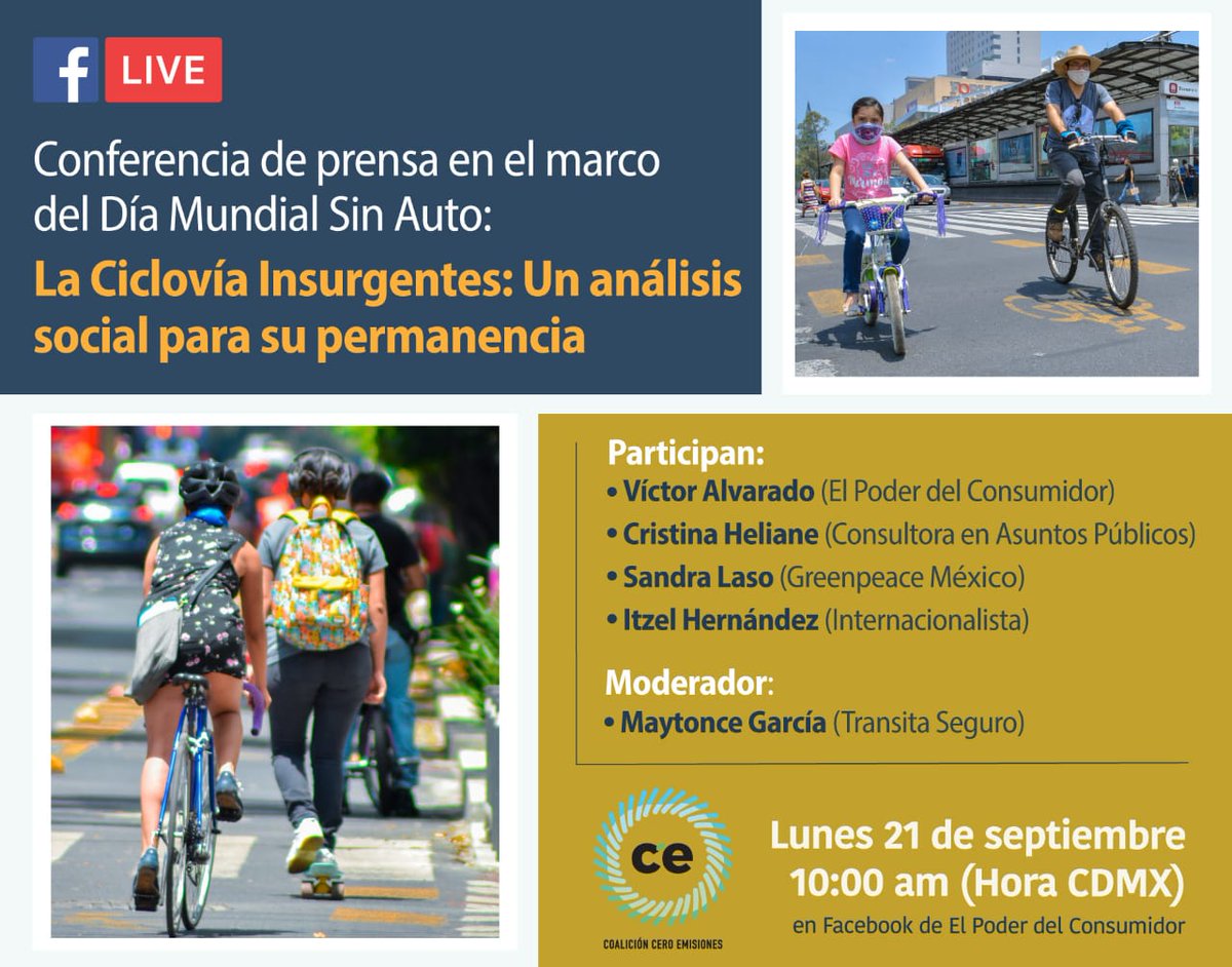 CeroEmisiones_'s tweet photo. ¿Te interesa conocer el impacto de las ciclovías emergentes en la #CDMX? ¿Sí se están usando y por quiénes? Te invitamos el lunes a las 10:00 horas a las presentación de un estudio que ayuda a construir el caso para que sean #CiclovíasPermanentes 😉 https://t.co/lEx0HBigho