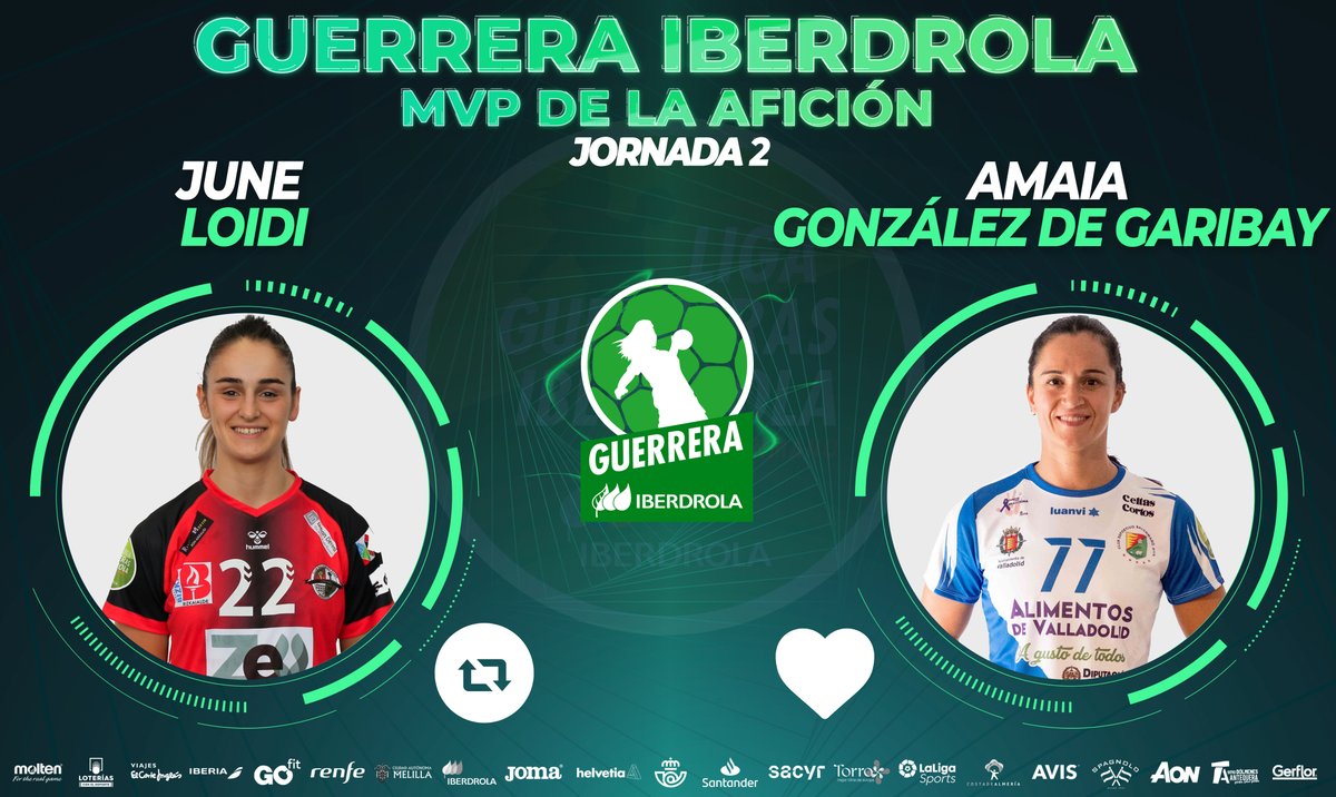 ⭐️ #GuerreraIberdrola - Jornada 2

🆚 <a href="/CbmZuazo/">Club Balonmano Zuazo</a> : <a href="/BmAulaCultural/">CD Balonmano Aula</a>

♻️ RT: <a href="/juneloidi22/">June Loidi</a>
❤️ Me gusta: <a href="/agaribay77/">Amaia Glz de Garibay</a>