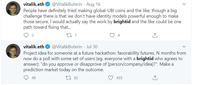  Why does it matter? Because even Vitalik saluted BrightID's work.