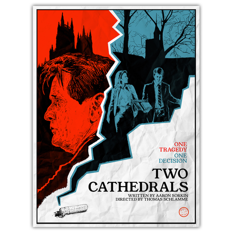 One of my favorite episodes of television, let alone  #TheWestWing, is Two Cathedrals. This limited edition print is long sold out. I get a ton of requests for it so maybe I'll make it available again in a different format? Let me know who's interested.
