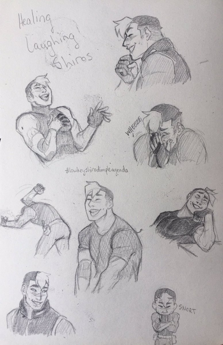 Drew a bunch of laughing Shiros to cheer myself up! And I will continue to push the Shiro dimples agenda! >:3 