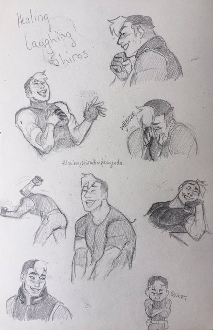 Drew a bunch of laughing Shiros to cheer myself up! And I will continue to push the Shiro dimples agenda! >:3 
