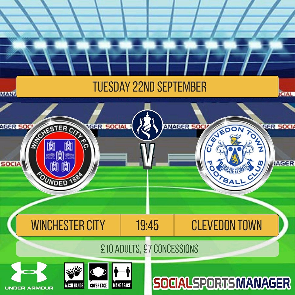 UP NEXT - Tuesday night 19:45. <a href="/EmiratesFACup/">Emirates FA Cup</a> 1st Qualifying Round! #youcitizens 🔴⚫ <a href="/wincityfc/">Winchester City FC</a> v <a href="/ClevedonTownFC/">Clevedon Town Football Club</a> 

@WCFC_Fans @WCFC_Staff <a href="/winchcity/">Winchcity_18s</a> <a href="/winchestertoday/">Winchester Today</a> <a href="/WinchRadio/">Winchester Radio 94.7FM</a> <a href="/Winchcityflyers/">Winchester City Flyers</a> <a href="/WinchHospice/">Winchester Hospice</a>