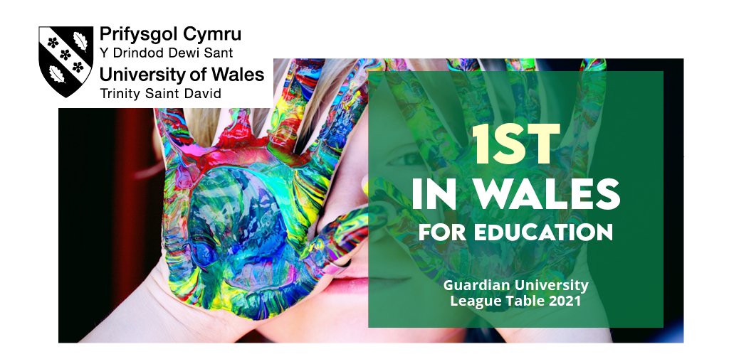 😍 Love learning more @UWTSD!

💥 Ranked 1st in Wales for #Education, Guardian University League Table 2021

💡  Explore #Teaching, #EarlyYears, #EducationStudies & more @athrofa!

🎓 Join us! #Clearing2020
📞 0300 323 1828 for application advice.
🌐 bit.ly/2Be1u5B