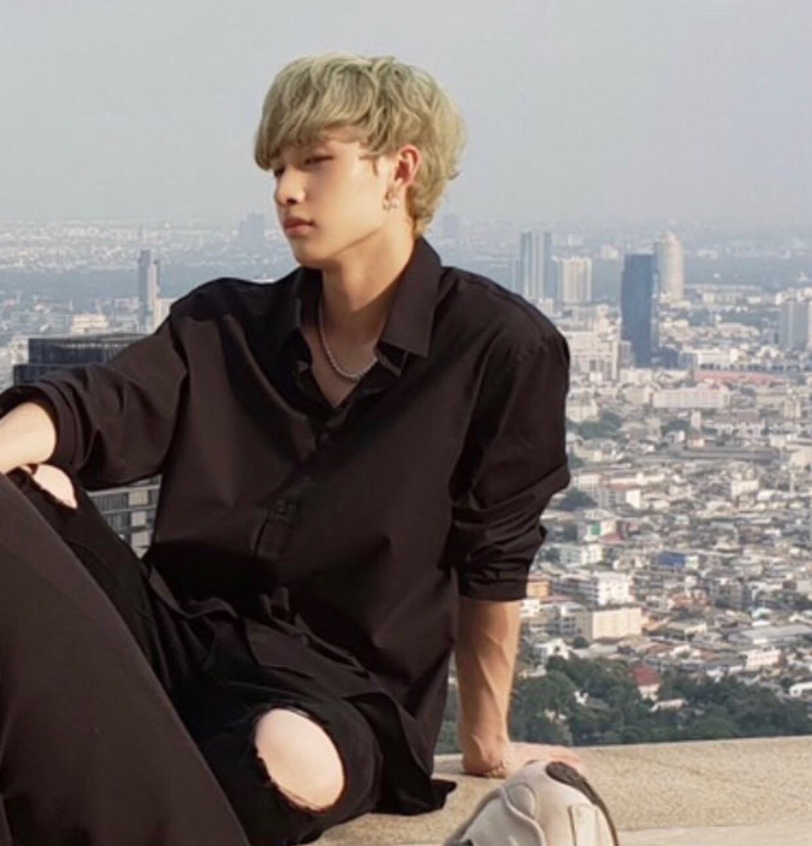 bangchannies's tweet photo. bang chan in a black button up forever remains one of the best looks https://t.co/BdpLWGIfWq