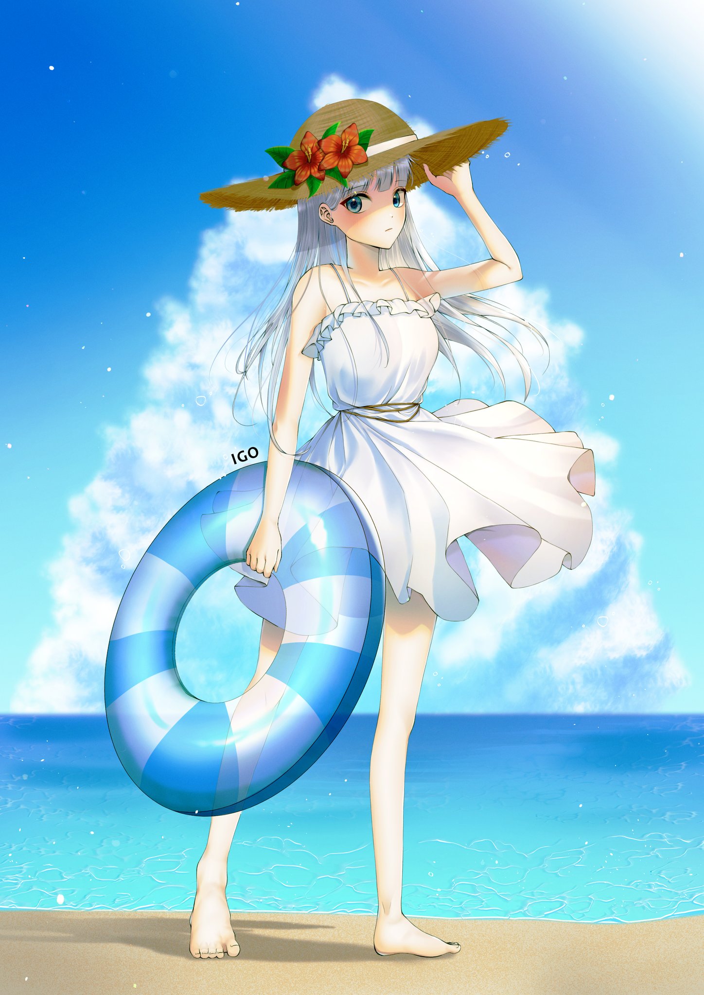 Igo No Twitter Illustration Illust Illustagram Drawing Girl Summer Whiteonepiece Silverhair Sea 海 少女 女の子 イラスト 可愛い 夏 일러스트 그림 소녀 원피스 여름 바다 T Co D5pg9l11z7 Twitter