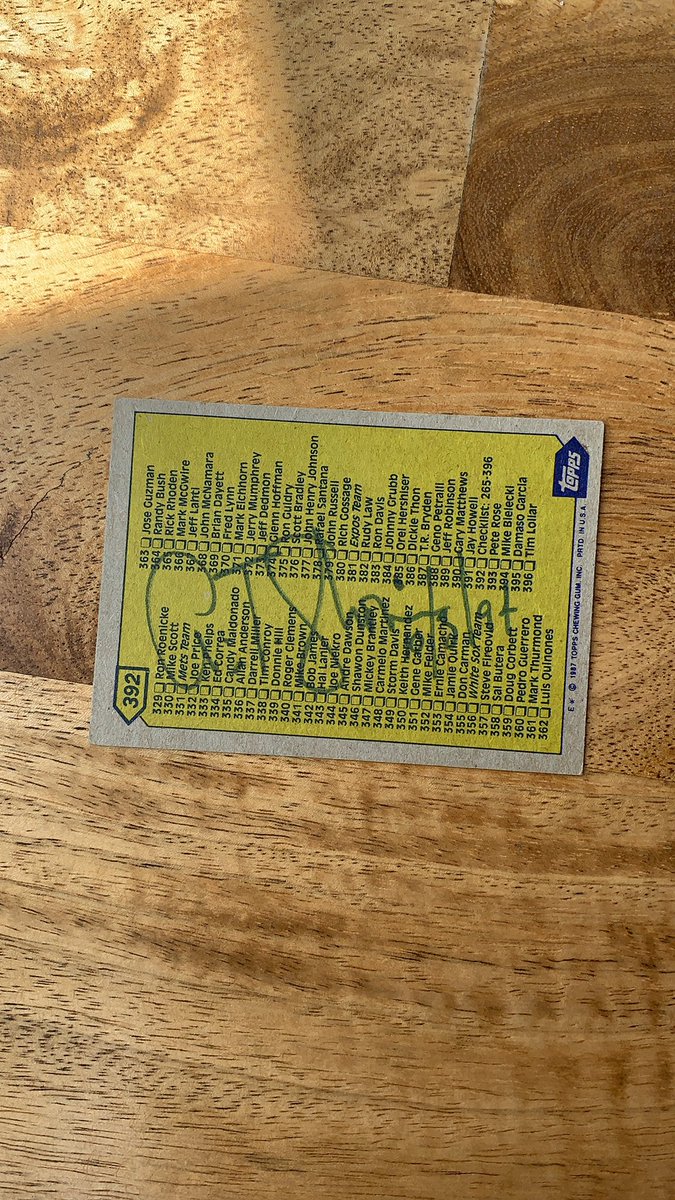 For all the 1987 <a href="/Topps/">Topps</a> collectors out there, I give you a checklist signed by former Topps chairman Arthur Shorin. Still the best TTM autograph in my collection! #TheHobby