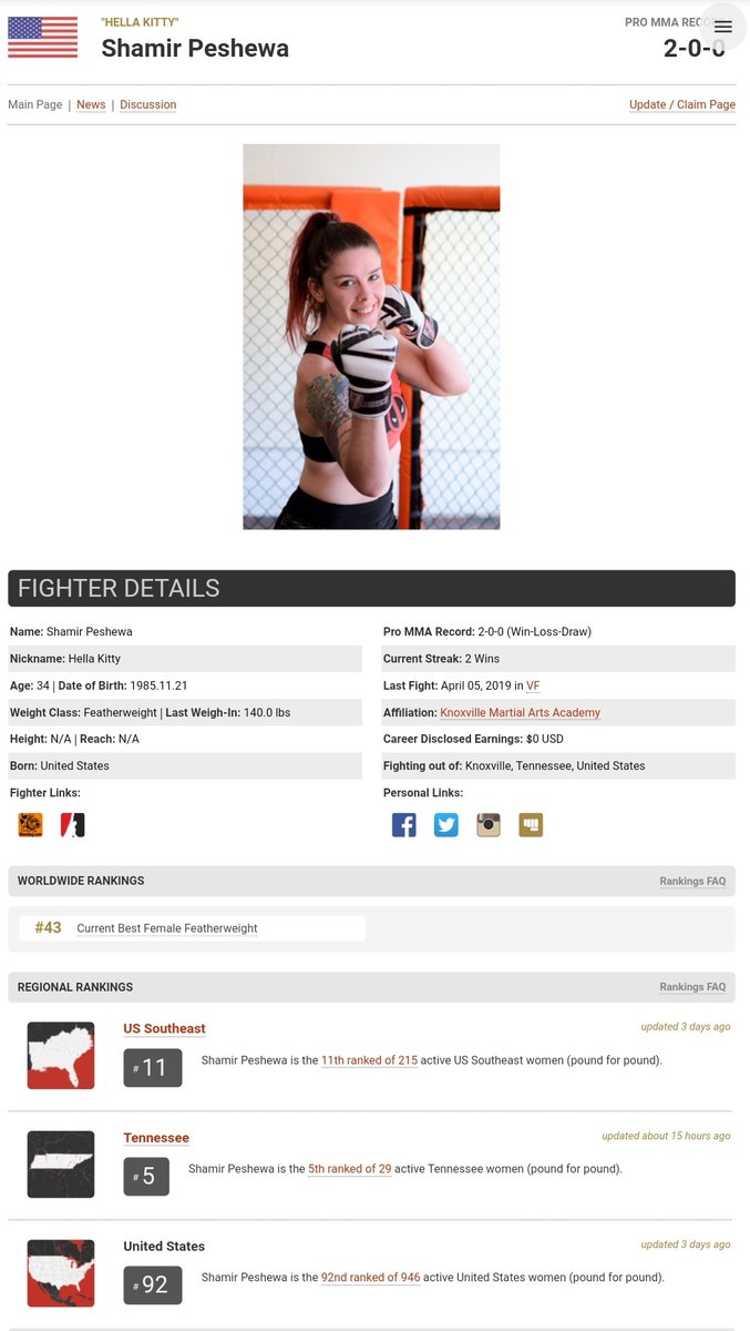 RealHellAkitty's tweet photo. For those of you who keep asking if I'm a real fighter.
#mma #MMATwitter #professionalfighter https://t.co/T0XejGt633