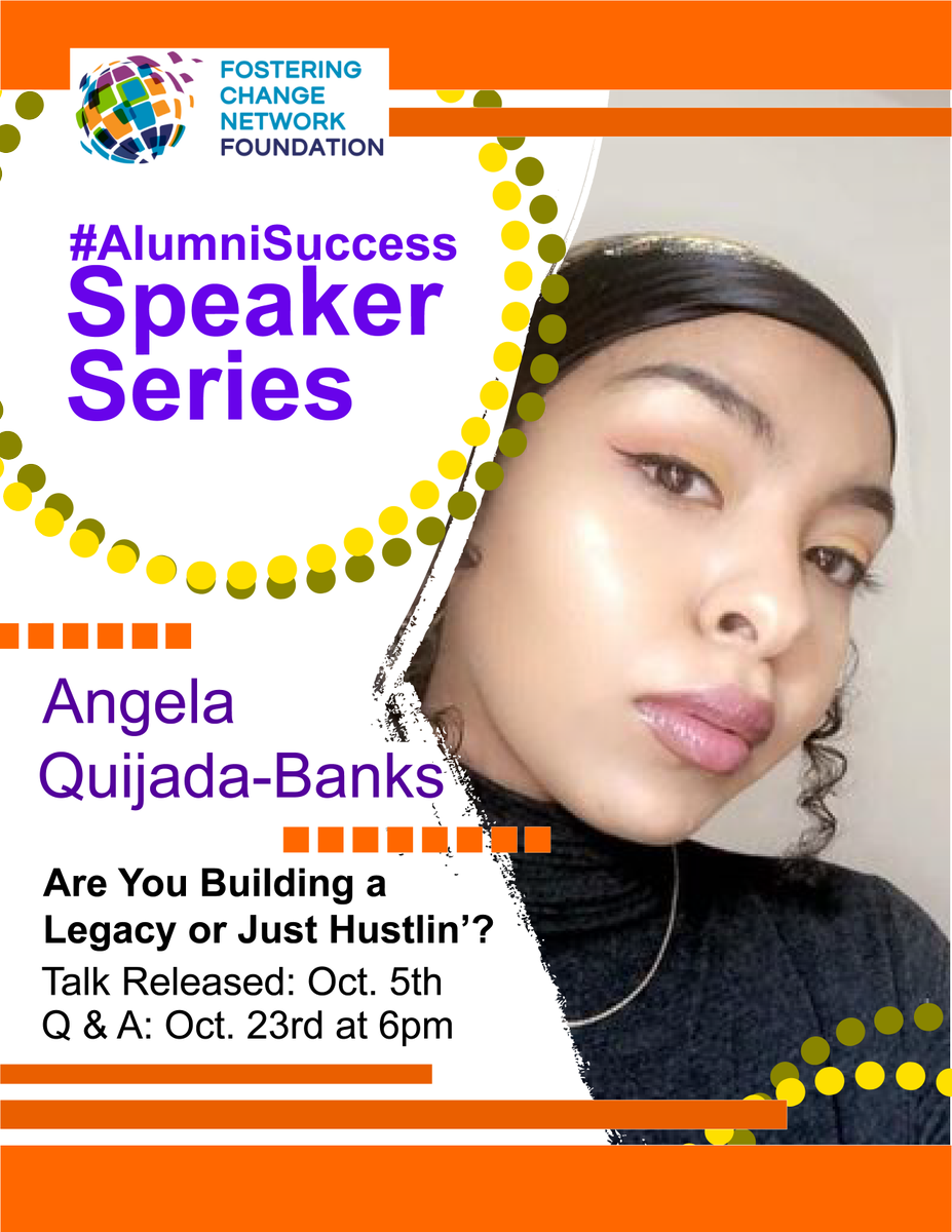 FCNFDN's tweet photo. October 5th, 2020 Release:  Listen to Angela Quijada-Banks in the #AlumniSuccess Speaker Series on the FCN Foundation. Q &amp; A October 23rd 2020! Click for all the details in our newsletter! https://t.co/ADNVXXhdLy