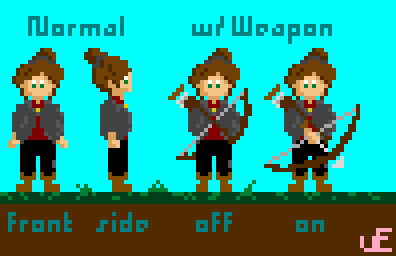 uE_pixelart's tweet photo. Sample Ranger Sprite #pixelart #pixelrpg #rpgcharacter #pixel #pixelartist #ranger #humanranger #bowandarrow https://t.co/C1f5Nst6CC