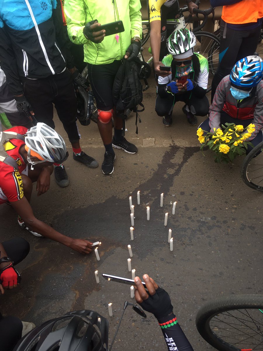 twinoftwinzz's tweet photo. It was a day well spent bt all of us were to be asked โhaingefaa kuwa hivi.โ One of us ametangulia bt hatutakusahau. Angels be ready kufinyiwa cz he was good at it #RIPBelac #CyclistsLivesMatter #RideWithTheAngelsBigMan https://t.co/qUJz0mwnwq