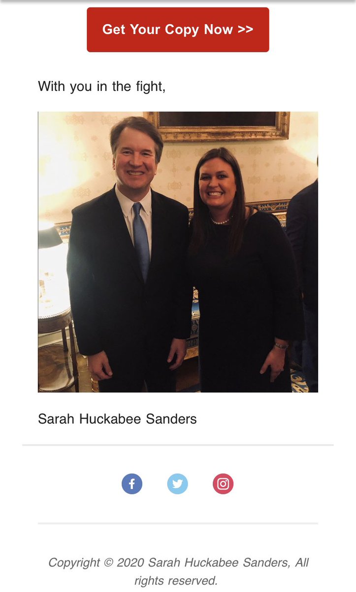 . @SarahHuckabee is using the  #SCOTUS vacancy caused by Ruth Bader Ginsberg’s death to promote her book, “Speaking for Myself.”