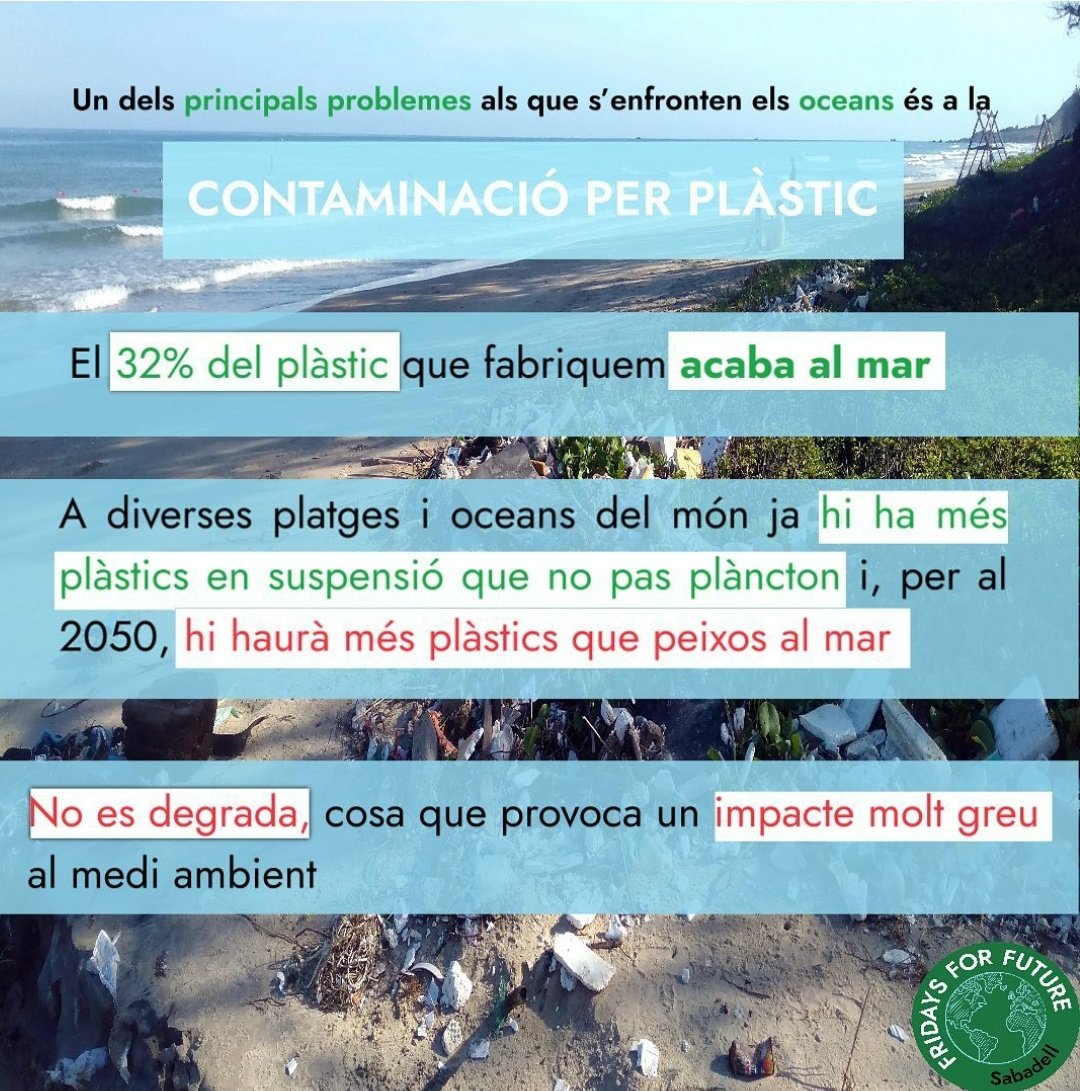 f4f_sabadell's tweet photo. DIA MUNDIAL DE LA PLATJA!! ⛱🌊
#canviclimatic #ClimateAction #ClimateChange #FridaysForFuture #GlobalWarming #justiciaclimatica https://t.co/xpR5Ad9tW4