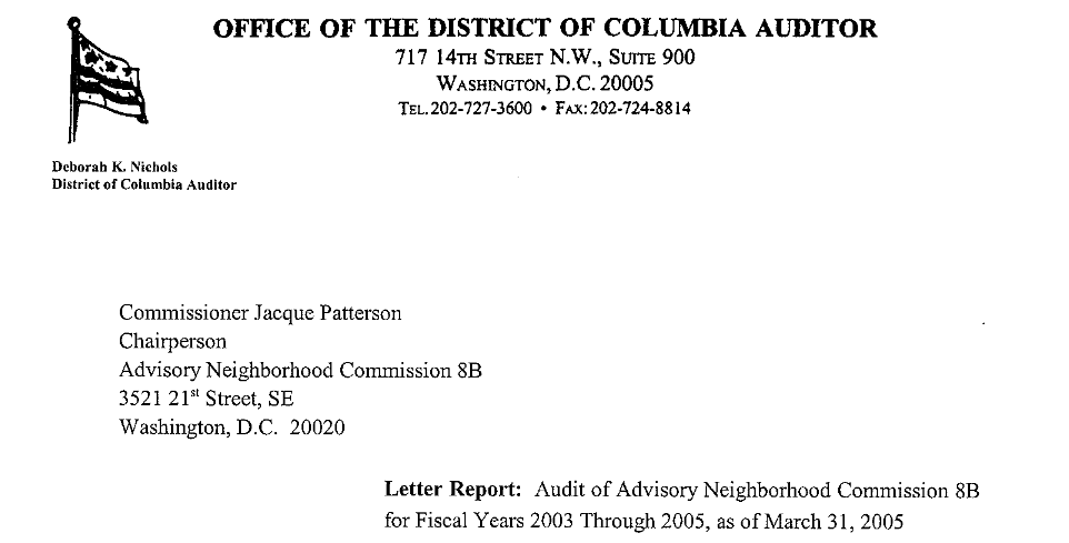 Mr. Patterson brags about his time on 8B, but his leadership of 8B was characterized by flouting of District laws, financial improprieties, fraud and frantic attempts to avoid consequences. So much so,  @ODCA_DC investigated the commission and the findings are shocking.