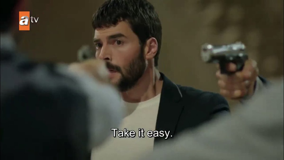 miran immediately raising his hands to ask everyone to calm down while firat reached for his gun i’ll never stop crying over how much he’s changed  #Hercai