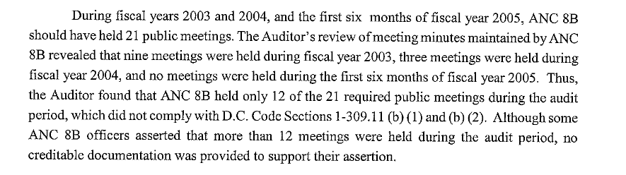 At it's most basic level, for years, if citizens in 8B wanted a voice - on legislation, on liquor licenses or on zoning or development - 8B wasn't there because Mr. Patterson didn't hold meetings - including one period where they went six months with no public meetings.