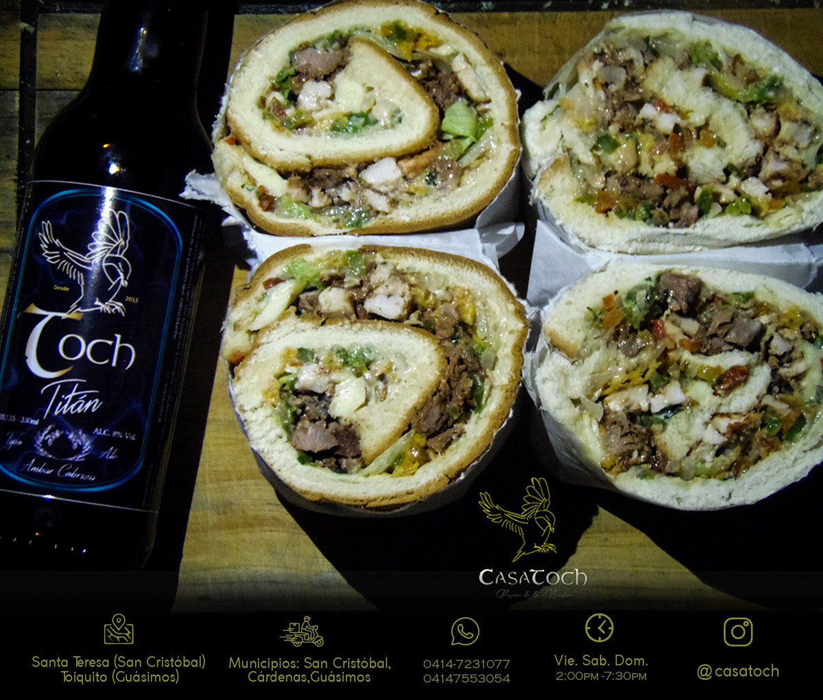 casatoch's tweet photo. Está súper promo de hoy, de dos enrollados, más una cerveza de cualquier tipo, nos está haciendo terminar la jornada de hoy antes de lo que esperábamos

Los amamos 💪 https://t.co/ryNdKyZb81
