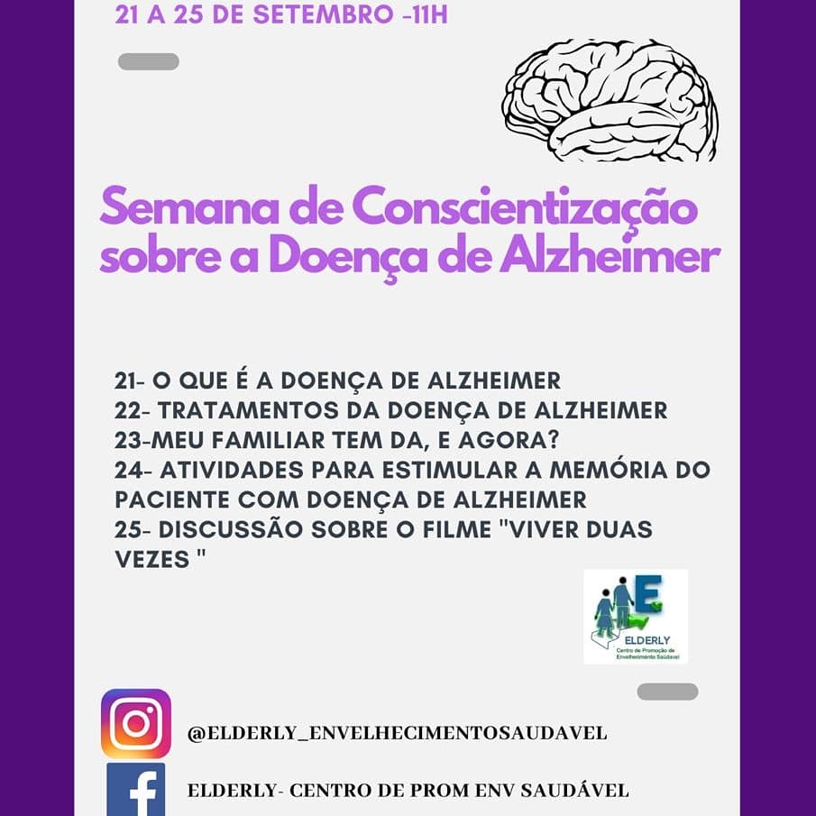 abgeronto's tweet photo. Prezados colegas,
Divulgamos a SEMANA DE CONSCIENTIZAÇÃO DA DOENÇA DE ALZHEIMER
💜💜💜💜👴🏼👵🏾💜💜💜💜
21 a 25 de Setembro as 11h
Evento GRATUITO!
#ABGeronto #gerontologia #gerontoporamor #envelhecimento #envelhecimentosaudável https://t.co/KUdF1Obwj5