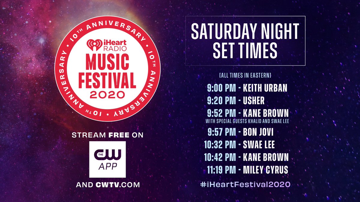 The biggest virtual music festival in 2020 is happening! Your favorite artists are hitting the stage for entertainment you don't want to miss! Here's tonight's lineup. Day 2 kicks off at 9pm ET. Listen on the iHeartradio app and watch on the CW app