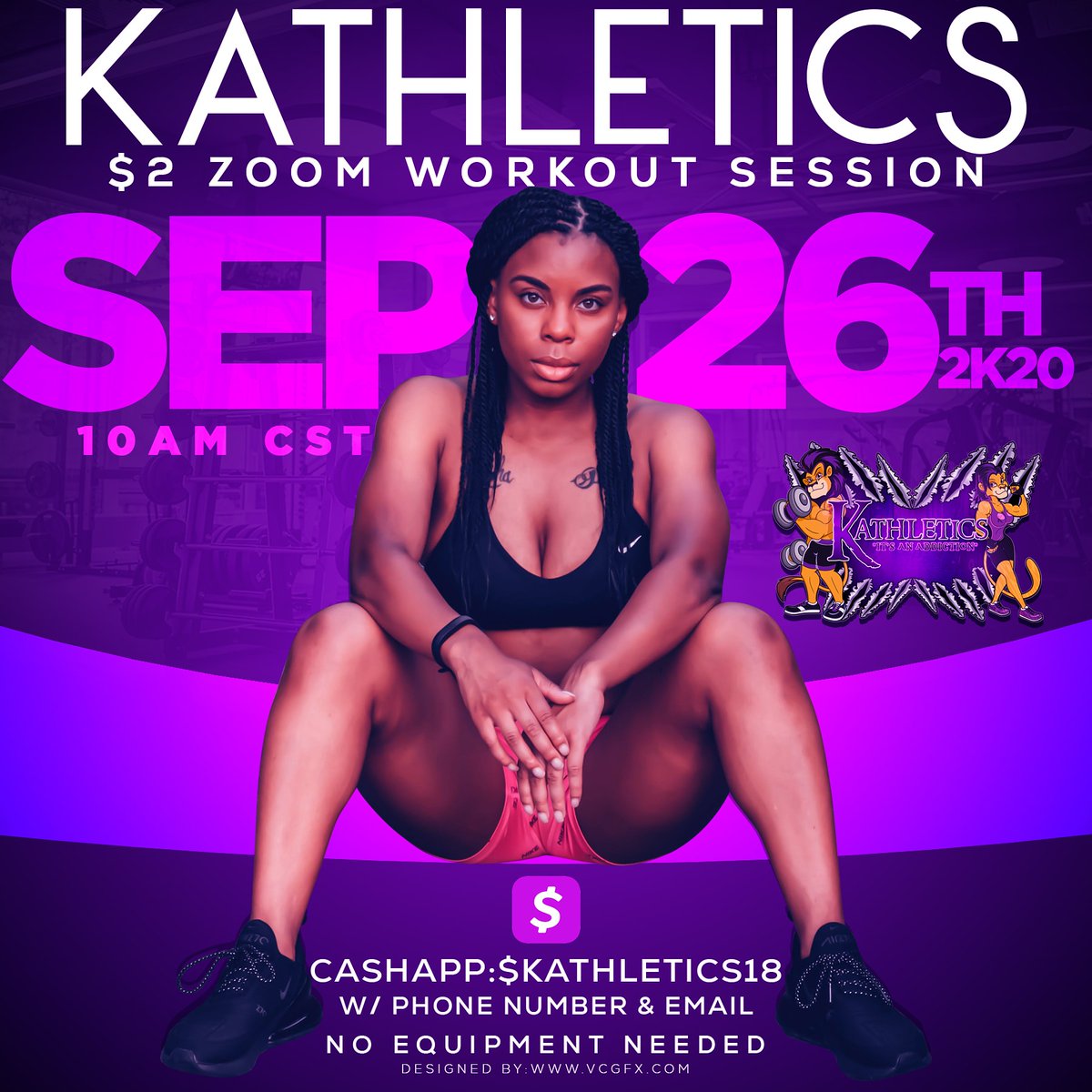 Get your Body Snatched for $2!!🏋🏾‍♀️ Join Kathletics via Zoom Saturday, September 26th at 10:00am CST. 💪🏾 NO EQUIPMENT NEEDED!

#Kathletics #BodyByKat #Fitness #PersonalTrainer #BlackPersonalTrainer #Exercise #workout #OnlineWorkouts