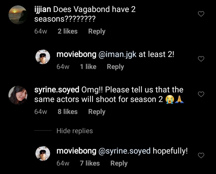 The crew of Vagabond said that there are at least 2 seasons and they are supposed to film on 2020. (He said this on June 2019)So Vagabond was supposed to film this 2020 but maybe because of the virus, it got delayed :((
