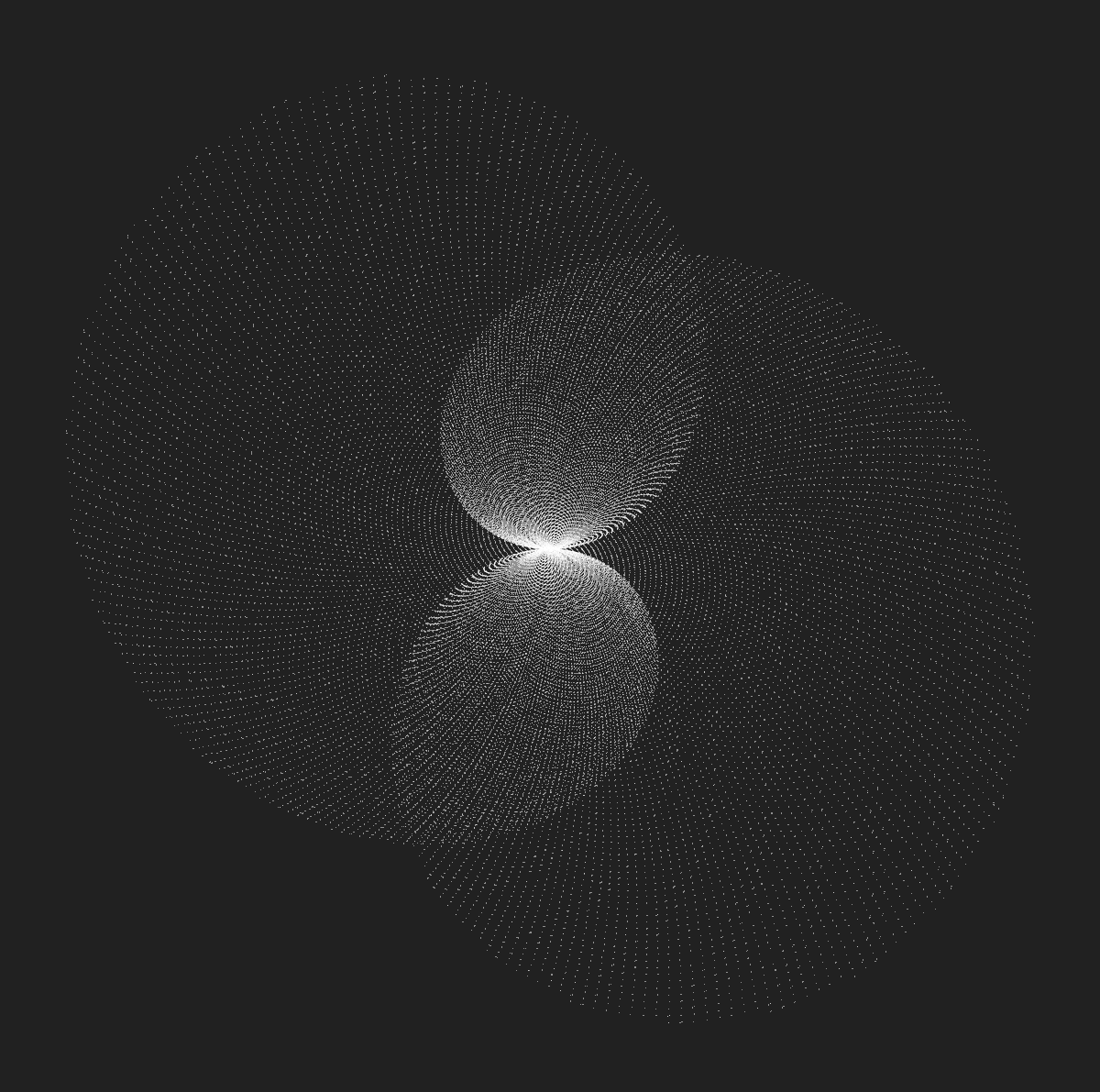 JoeKunin's tweet photo. Interference patterns, balance.  #generative #generativeart #creativecoding #clojure https://t.co/x2OjFjGMdu