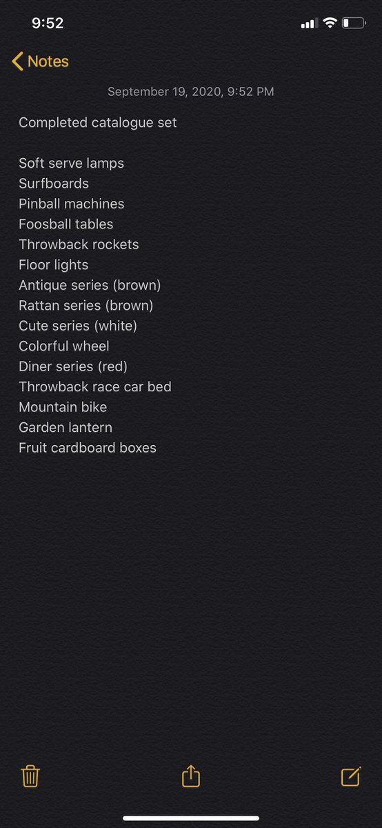 AcnhJkl's tweet photo. Does anyone want to do a catalogue trade? I need a lot of different color variants. I have some completed sets of things if you need help with your catalogue too! Dm if interested! #acnh #AnimalCrossingNewHorizons #animalcrossing https://t.co/lcLvdDoIPy