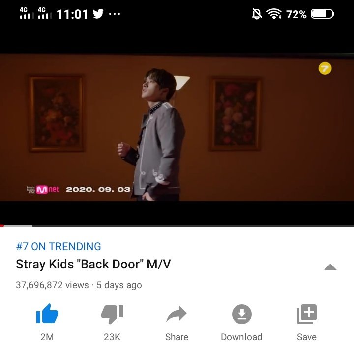 12:01 PM KST— 37,696,872 views #50MKnockingAtBackDoor @Stray_Kids  #StrayKids  #스트레이키즈