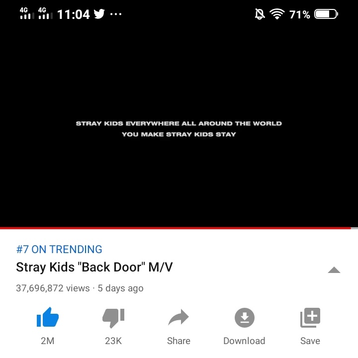 12:01 PM KST— 37,696,872 views #50MKnockingAtBackDoor @Stray_Kids  #StrayKids  #스트레이키즈