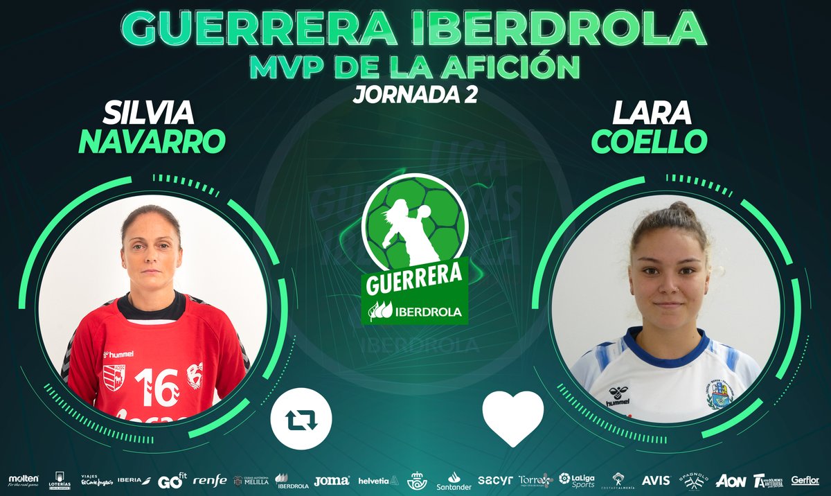 IberdrolaDHF's tweet photo. ⭐️ #GuerreraIberdrola - Jornada 2

🆚 @BMRemudas : @BalonmanoSalud

♻️ RT: @SilviNavarro16
❤️ Me gusta: @LaraCoello4_ https://t.co/KlccTRzgrE