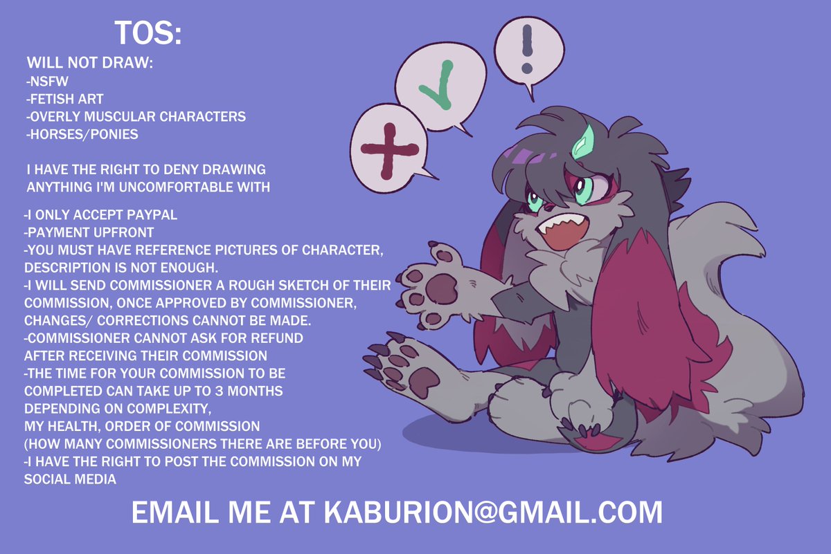 ✨COMMISSIONS OPEN✨
emergency commissions to pay my rent 
email me at kaburion@gmail.com if you're interested 