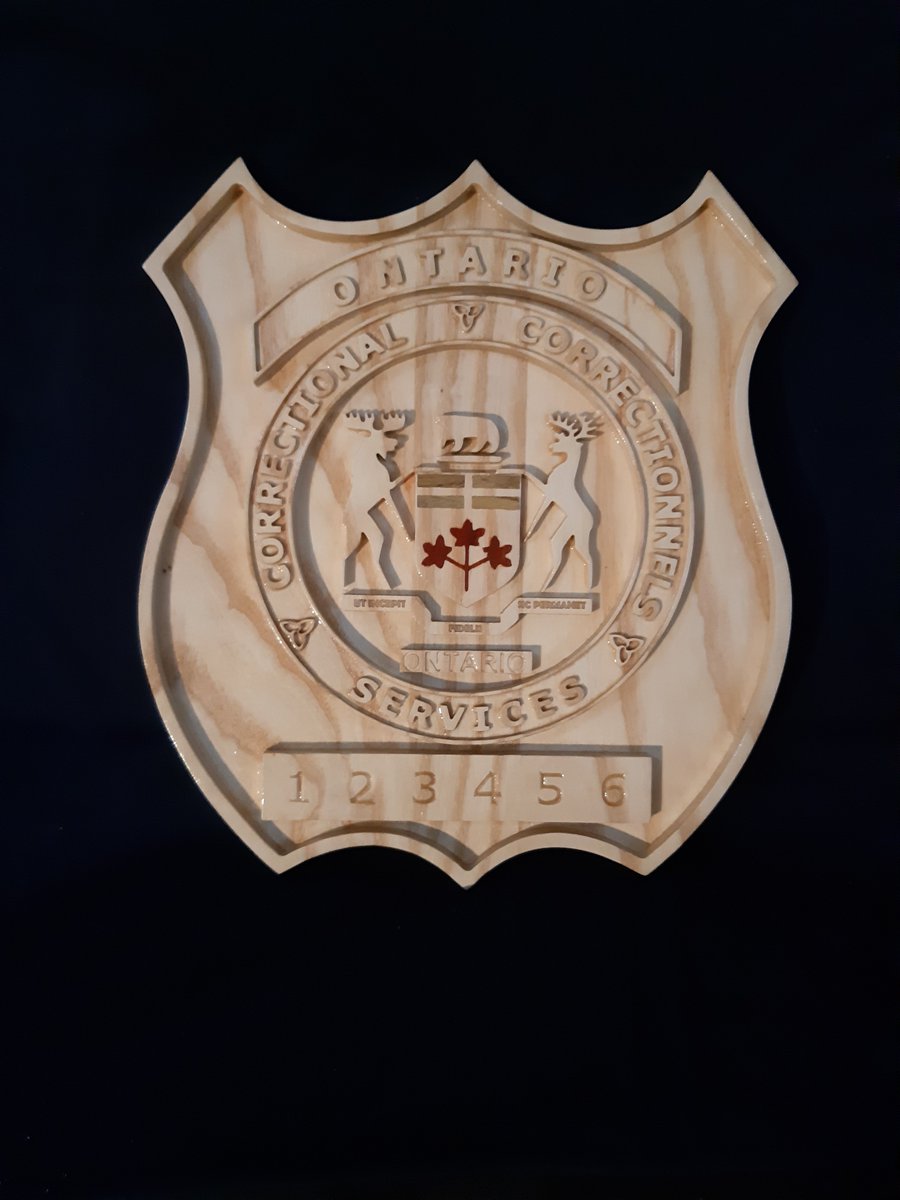 cmjackel's tweet photo. Jim Mitchell, a recently retired Ont CO, has embarked on a small business creating these plaques. These are great retirement gifts, or gifts of thanks for service.  Contact Jim at jimmitchell248@gmail.com for ordering/pricing. https://t.co/yFNIAsviVg