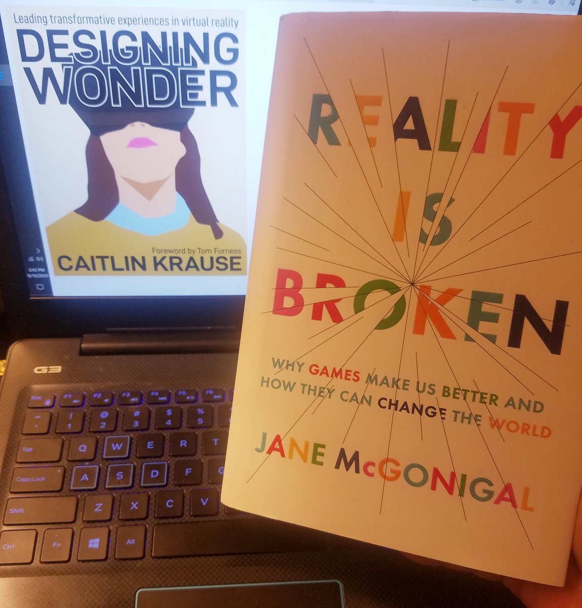 rebecca_evans's tweet image. Designing a #VirtualReality game for the #oculusstart game jam with &apos;building connection&apos; as the theme. Grateful for these works: &quot;Designing Wonder&quot; by @MindWise_CK &amp;amp; &quot;Reality is Broken&quot; by @avantgame.