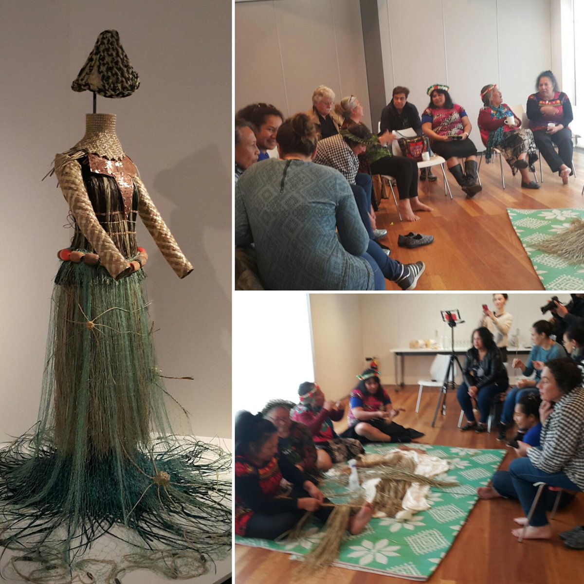barbsafitu's tweet photo. Blessed yesterday, at @thedowse to be with two incredible @kiribatiknowledgeholders Kaetaeta Watson &amp; Louisa Humphry who have created their own wahine Kiribati @climatechangewarrior named @Otintaai (loosely meaning 'sunrise'). So grateful to have these makers in our time-space 💞 https://t.co/LInc9H7kpO
