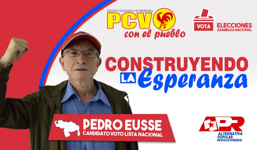 _TribunaPopular's tweet photo. La #AlternativaPopularRevolucionaria presenta a sus candidatas y candidatos a la @AsambleaVE 

✊🏾 Pedro Eusse, voto Lista Nacional. 

¡PCV con el pueblo! #ConstruyendoLaEsperanza 

Por una salida revolucionaria a la crisis https://t.co/gSVyr7PdEl