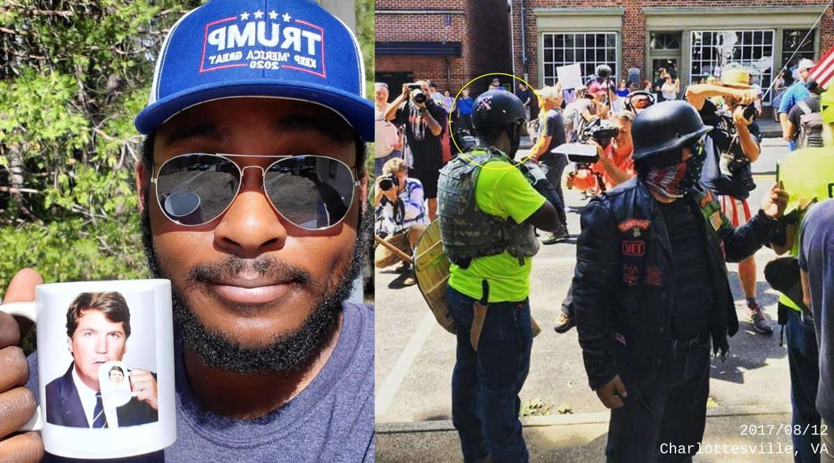 Another violent associate of the fascist Proud Boys hate group who participated in the deadly "Unite The Right" neo-Nazi rally: Drew Duncomb aka "Black Rebel"  https://rosecityantifa.org/articles/a22/#drew-duncomb;  https://twitter.com/search?q=from%3Arosecityantifa%20duncomb&src=typed_query  https://twitter.com/RoseCityAntifa/status/1293679115438977024