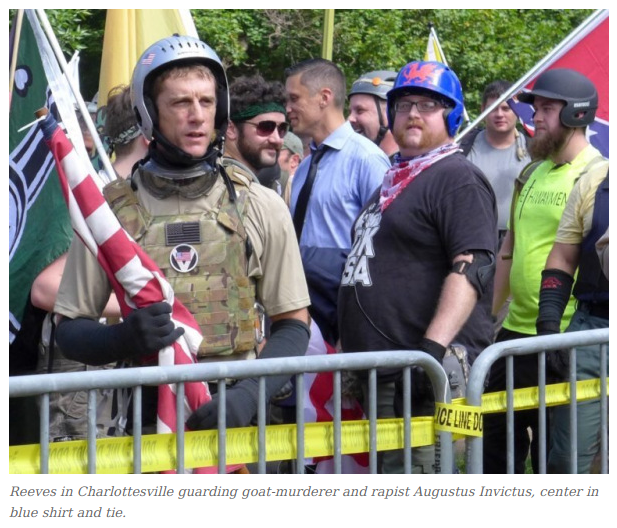 Colorado neo-Nazi propagandist & Proud Boys hate group member Shane Reeves also participated in the deadly "Unite The Right" neo-Nazi rally. Read  @COSAntiFascists' reporting on him here:  https://cospringsantifa.noblogs.org/post/2017/08/18/charlottesville-participant-shane-reeves/  https://twitter.com/COSAntiFascists/status/1254858271027900420