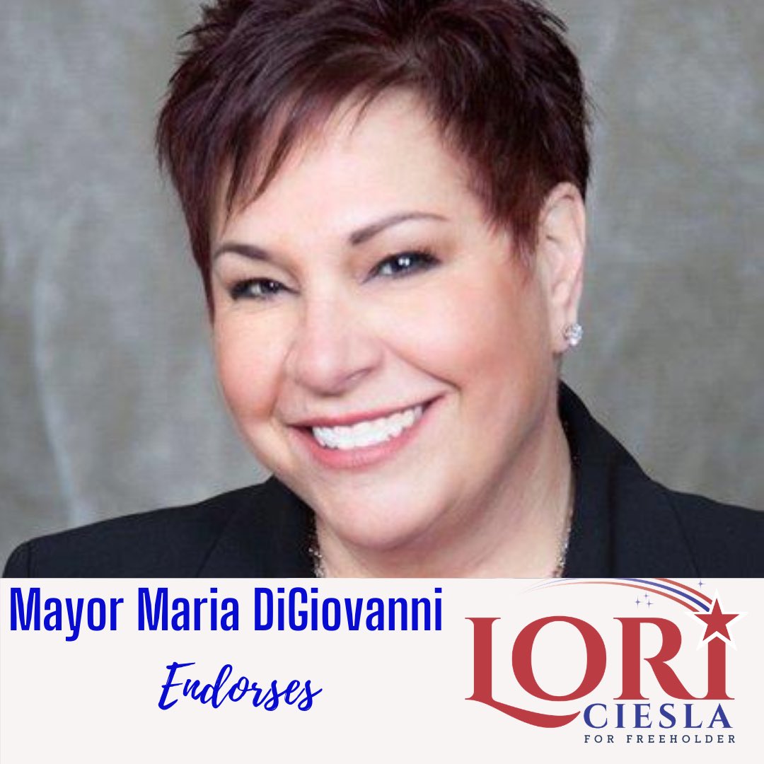 LoriCiesla's tweet image. Had to skip over a few endorsements to this very special endorsement because as of tomorrow, Mayor Maria DiGiovanni will no longer be the mayor of #Hackettstown. After a very successful political career, she is retiring to be closer to her grandkids. 1/
